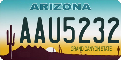 AZ license plate AAU5232