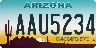 AZ license plate AAU5234