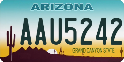 AZ license plate AAU5242