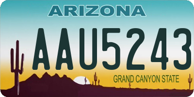 AZ license plate AAU5243