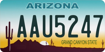 AZ license plate AAU5247