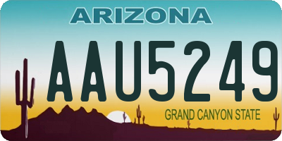 AZ license plate AAU5249