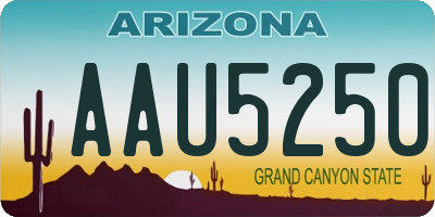 AZ license plate AAU5250