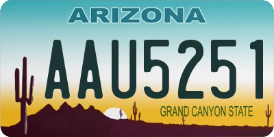 AZ license plate AAU5251