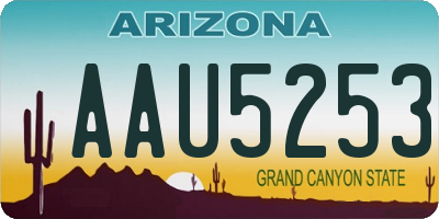 AZ license plate AAU5253