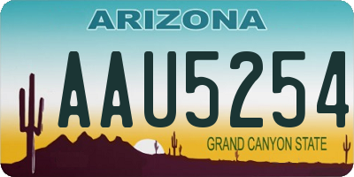 AZ license plate AAU5254