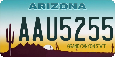 AZ license plate AAU5255