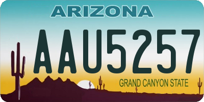 AZ license plate AAU5257