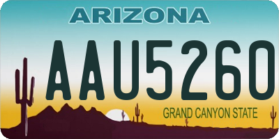 AZ license plate AAU5260