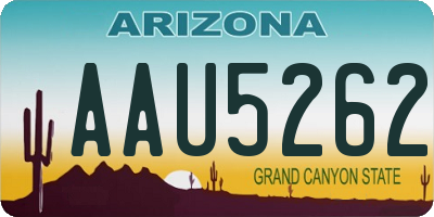 AZ license plate AAU5262