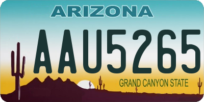 AZ license plate AAU5265