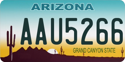 AZ license plate AAU5266