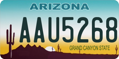 AZ license plate AAU5268