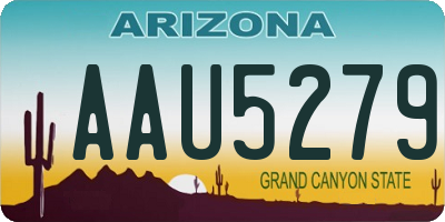 AZ license plate AAU5279