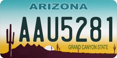 AZ license plate AAU5281