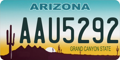 AZ license plate AAU5292