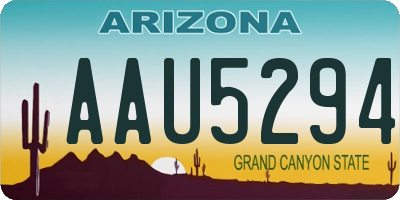 AZ license plate AAU5294