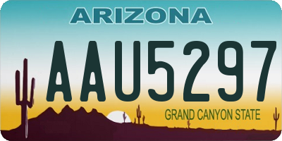 AZ license plate AAU5297