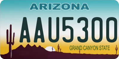 AZ license plate AAU5300