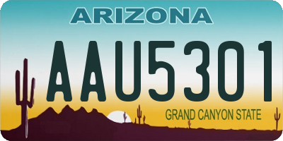 AZ license plate AAU5301