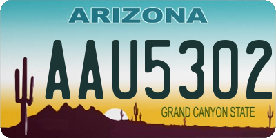 AZ license plate AAU5302