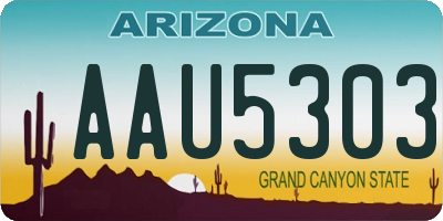 AZ license plate AAU5303