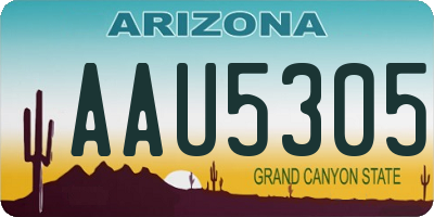 AZ license plate AAU5305