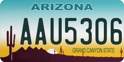 AZ license plate AAU5306