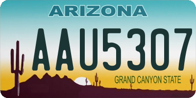 AZ license plate AAU5307