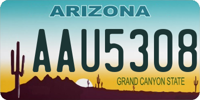 AZ license plate AAU5308