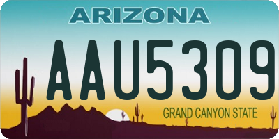 AZ license plate AAU5309