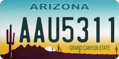 AZ license plate AAU5311