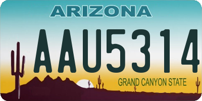 AZ license plate AAU5314