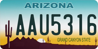 AZ license plate AAU5316