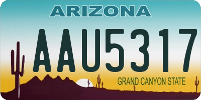 AZ license plate AAU5317