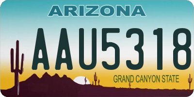 AZ license plate AAU5318