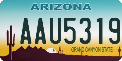 AZ license plate AAU5319