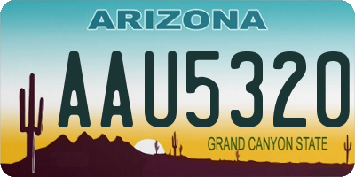 AZ license plate AAU5320