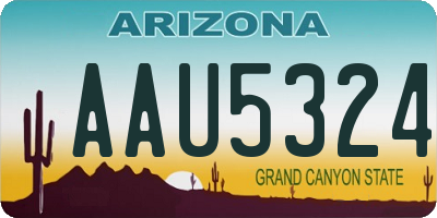 AZ license plate AAU5324