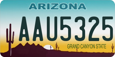 AZ license plate AAU5325