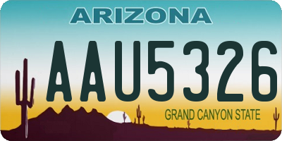 AZ license plate AAU5326