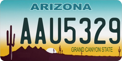 AZ license plate AAU5329