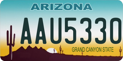 AZ license plate AAU5330