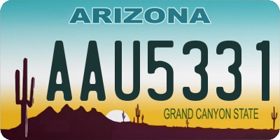 AZ license plate AAU5331