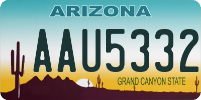 AZ license plate AAU5332