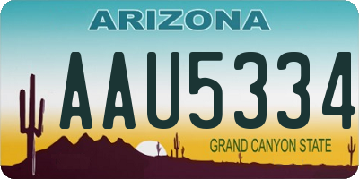 AZ license plate AAU5334