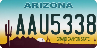 AZ license plate AAU5338