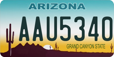 AZ license plate AAU5340