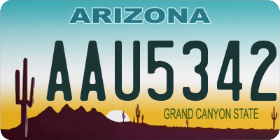 AZ license plate AAU5342