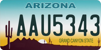 AZ license plate AAU5343